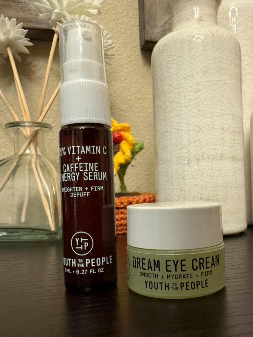 Dream Eye Cream + Vitamin C Caffeine Energy Serum Bundle- Vegan - New